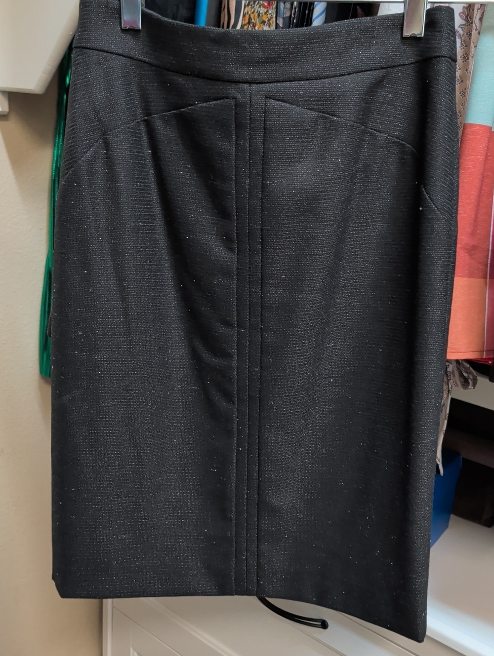 ANTONIO MELANI Black Textured Pencil Skirt